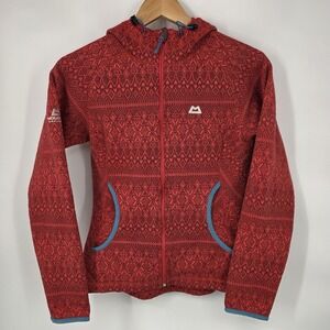 Mountain Equipment Fair Isle Women's Full Zip Fleece Jacket Orange Sz S UK 10
